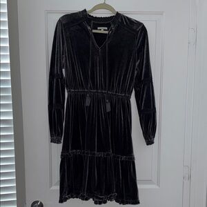 Chic Long Sleeve Gray/Black Dress